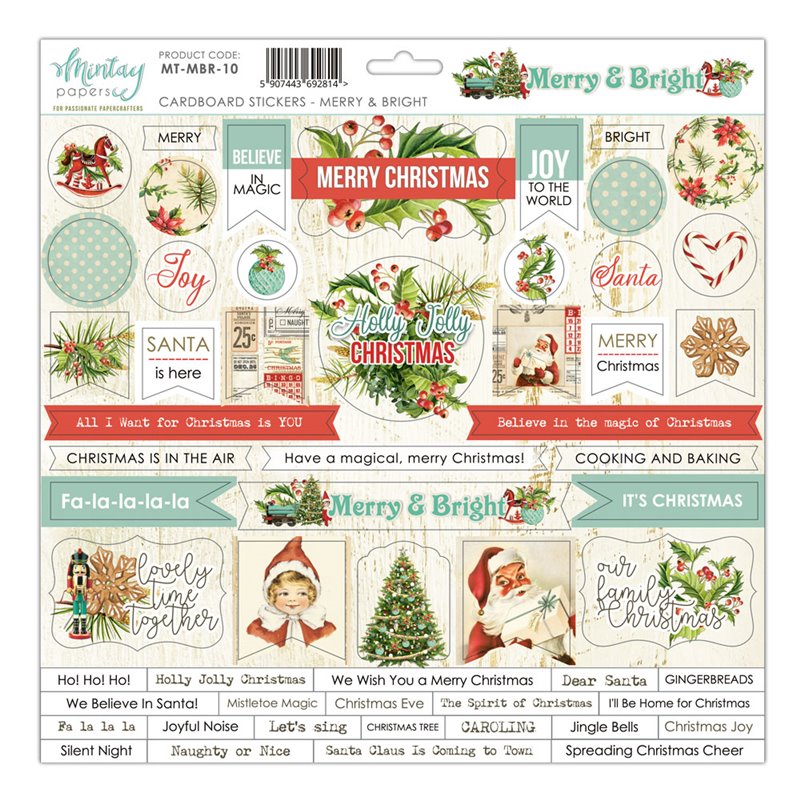 12 X 12 Cardstock Stickers Merry & Bright