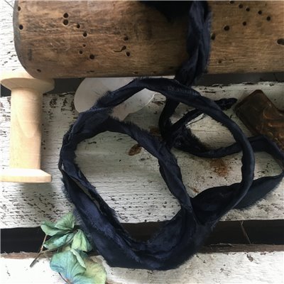 Old Fashion satin ribbon - navy blue/farmerkék