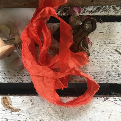 Old Fashion satin ribbon - orange/narancs