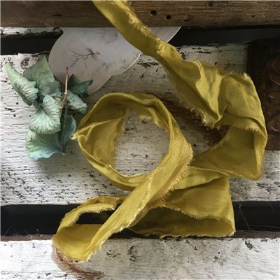 Old Fashion satin ribbon - mustard/mustár