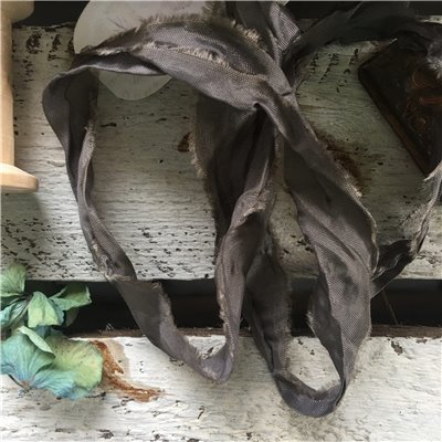 Old Fashion satin ribbon - dark grey/sötétszürke