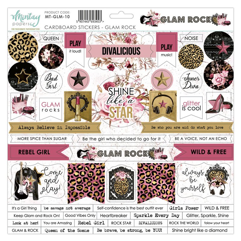 12 X 12 Cardstock Stickers - Glam Rock