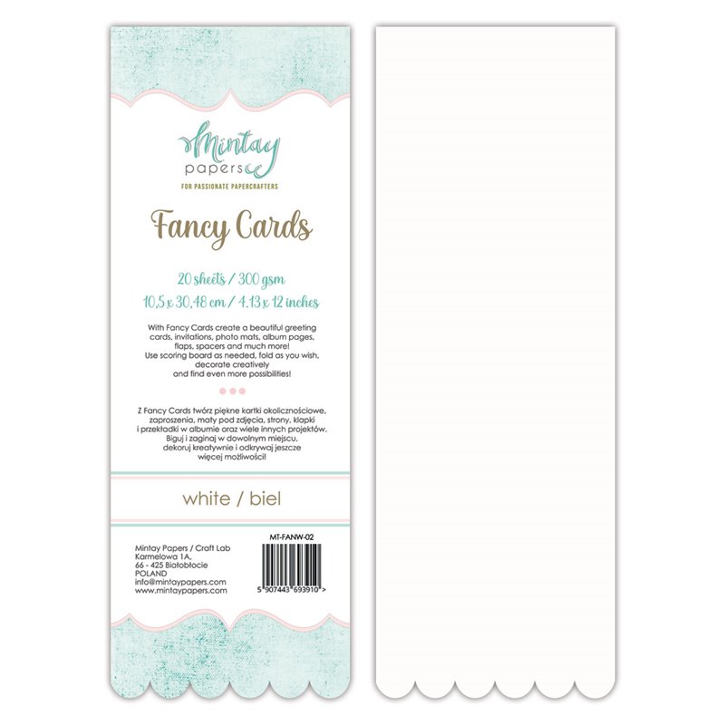 Fancy Cards - White 02, 20 sheets