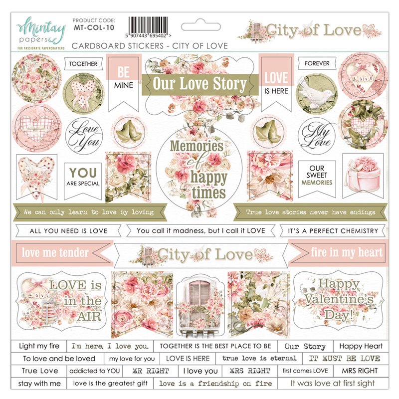12 X 12 Cardboard Stickers - City of Love