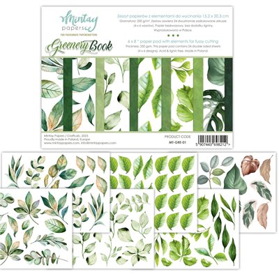 6 x 8 Book - elements for precise cutting - Greenery