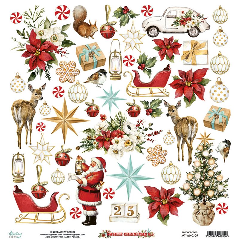 12 x 12 Elements Paper - White Christmas