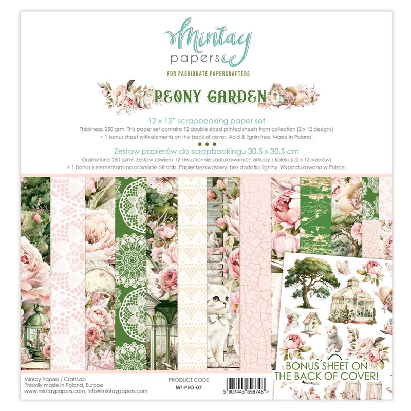 12 x 12 Paper Set - Peony Garden