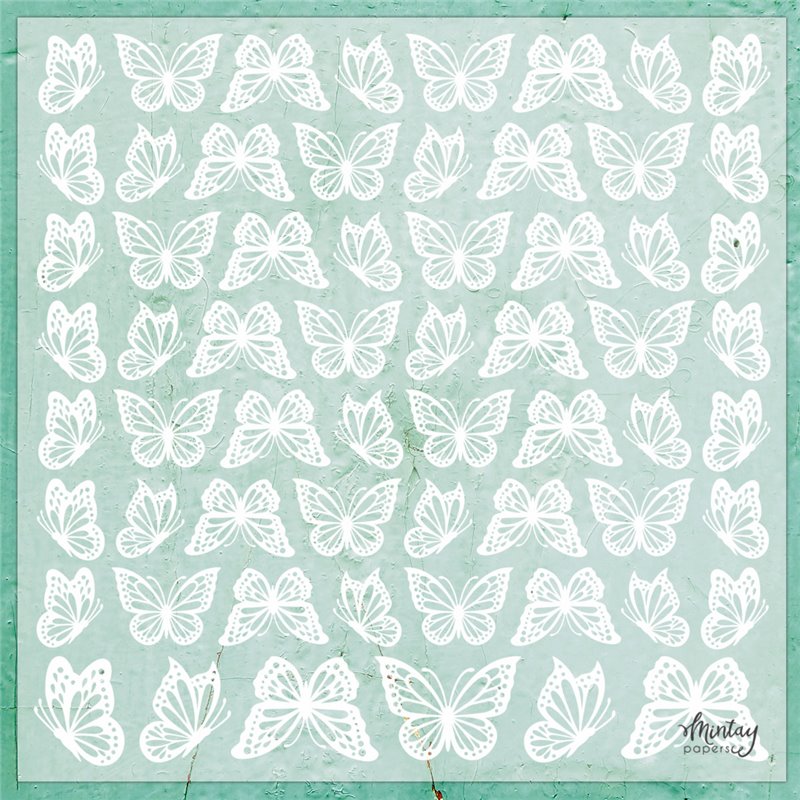 Nyomtatott vellum - 12"x12" - Butterflies