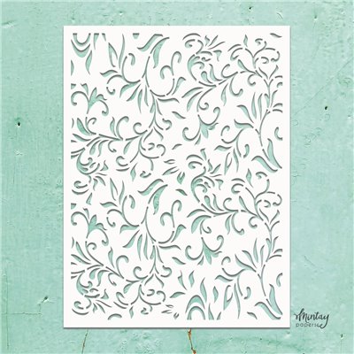 Mintay Kreativa - 6 x 8 Stencil - Floral Swirls