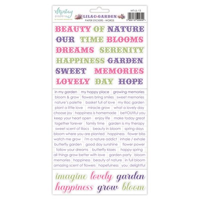 6 x 12 Paper Stickers - Lilac Garden - Words