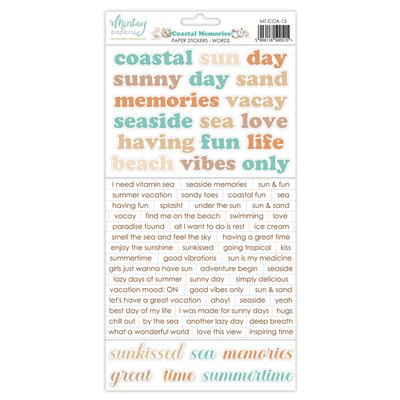 6 x 12 Paper Stickers - Coastal Memories - Words